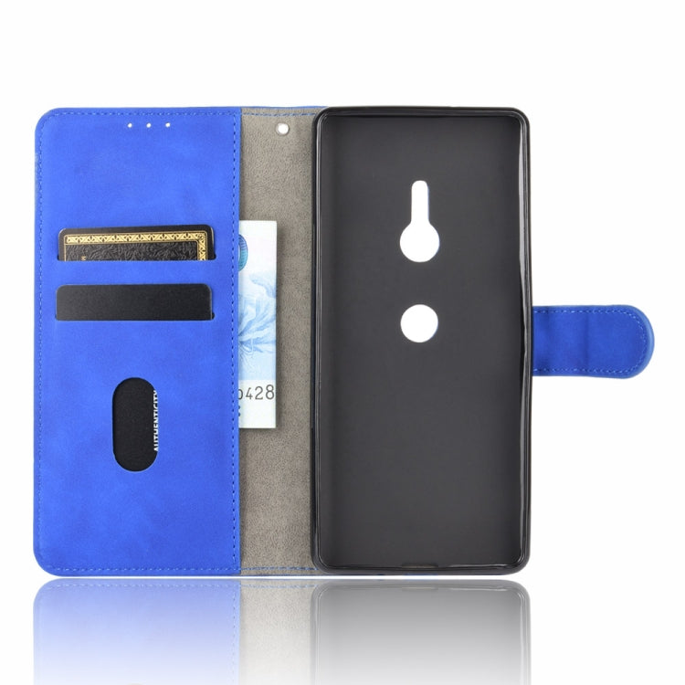 For Sony Xperia XZ3 Solid Color Skin Feel Magnetic Buckle Horizontal Flip Calf Texture PU Leather Case with Holder & Card Slots & Wallet