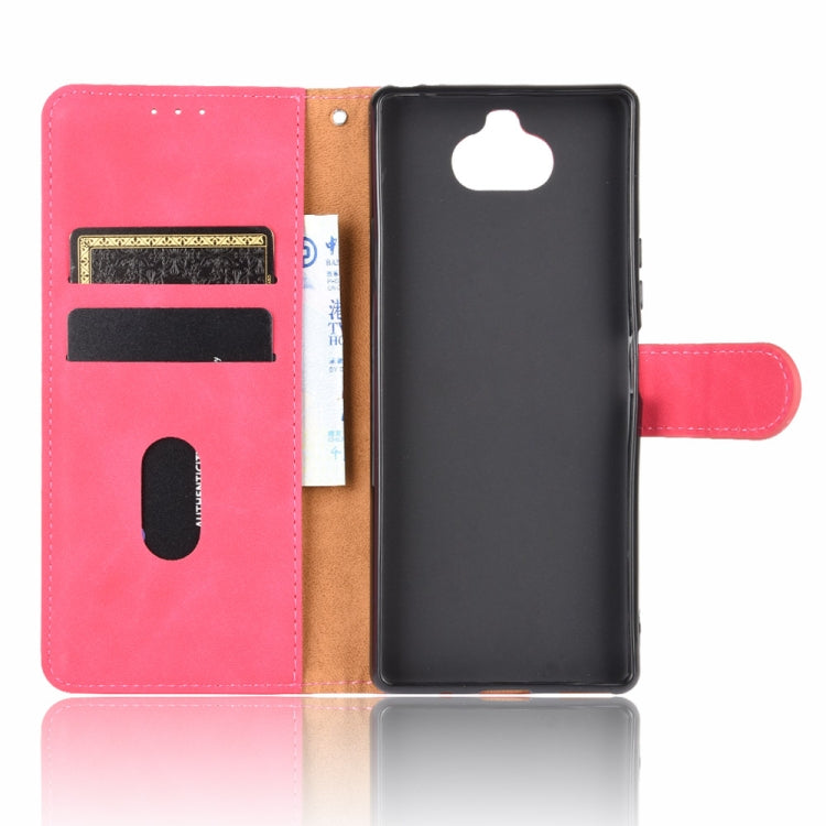 For Sony Xperia 8 Lite Solid Color Skin Feel Magnetic Buckle Horizontal Flip Calf Texture PU Leather Case with Holder & Card Slots & Wallet