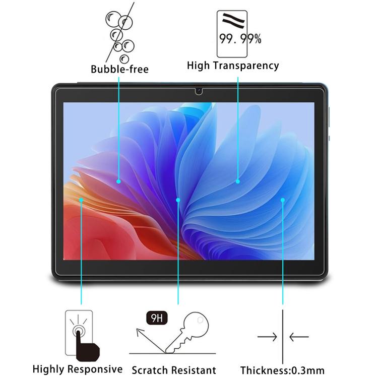 For Haipky PC MTK6797 Tablet 10.1 25pcs 9H 0.3mm Explosion-proof Tempered Glass Film