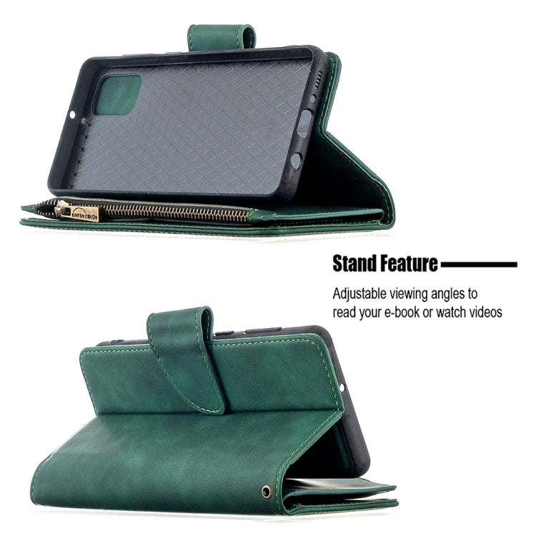 For Samsung Galaxy A31 Skin Feel Detachable Magnetic Zipper Horizontal Flip PU Leather Case with Multi-Card Slots & Holder & Wallet & Photo Frame & Lanyard