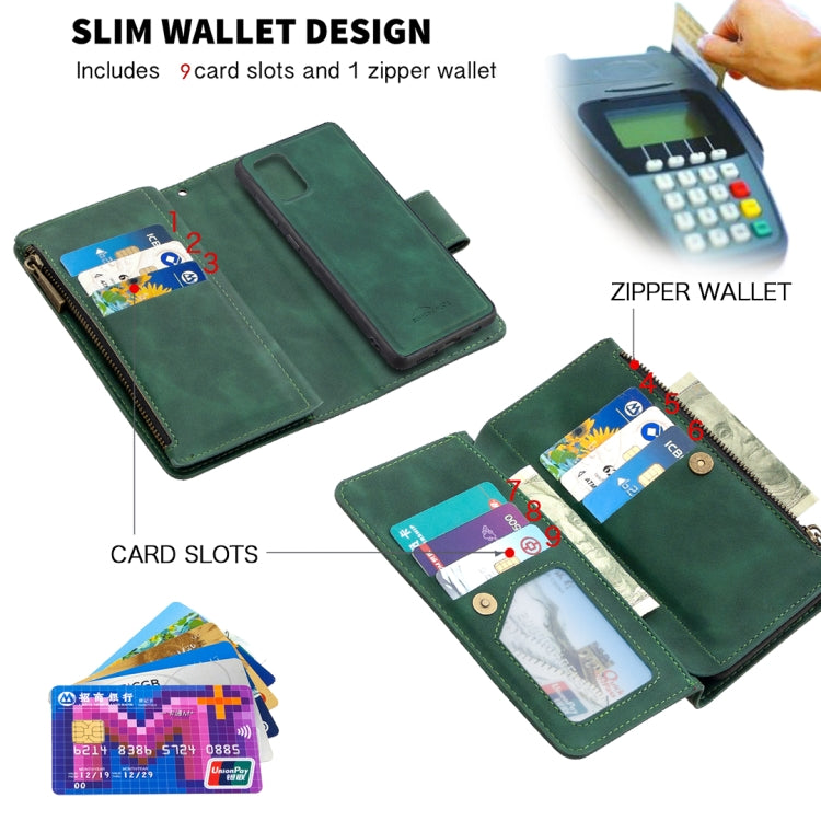 For Samsung Galaxy A31 Skin Feel Detachable Magnetic Zipper Horizontal Flip PU Leather Case with Multi-Card Slots & Holder & Wallet & Photo Frame & Lanyard