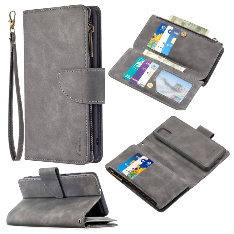 For Samsung Galaxy A31 Skin Feel Detachable Magnetic Zipper Horizontal Flip PU Leather Case with Multi-Card Slots & Holder & Wallet & Photo Frame & Lanyard
