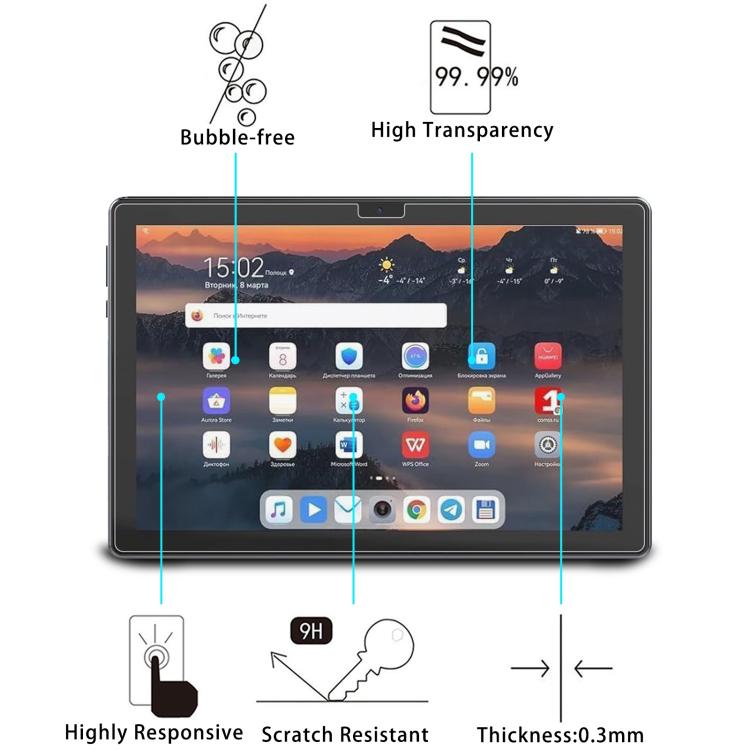 For HotLight C11 Tablet 10.1 2pcs 9H 0.3mm Explosion-proof Tempered Glass Film