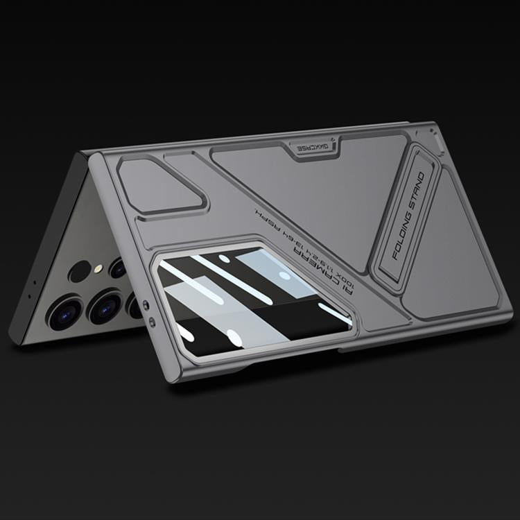 For Samsung Galaxy S24 Ultra 5G GKK Mech Style Ultra-thin Folding Holder Phone Case, Not Included Pen
