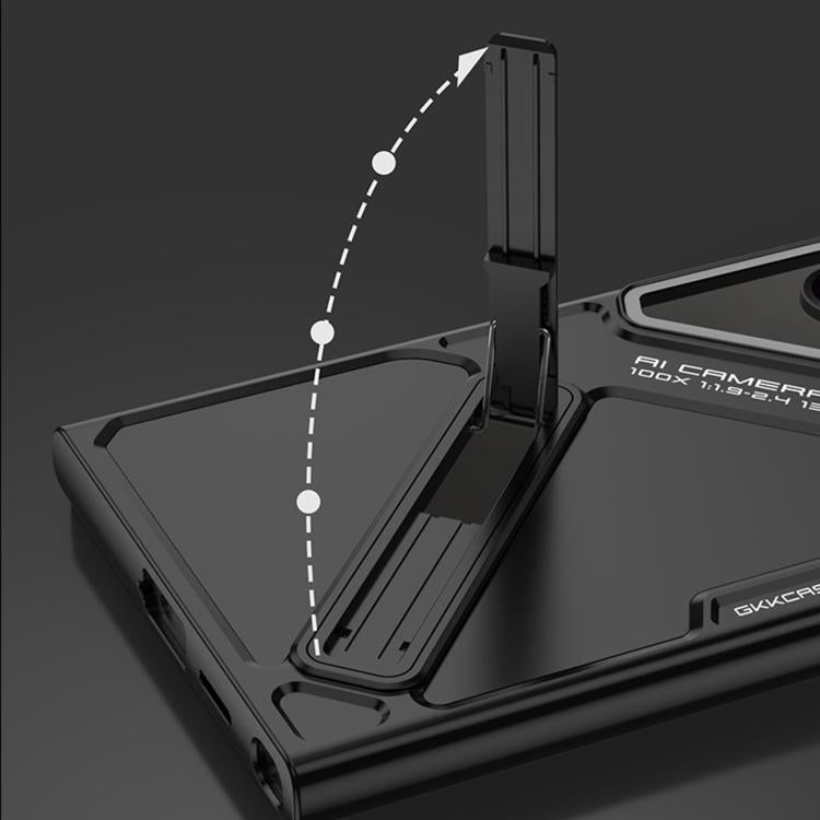 For Samsung Galaxy S24 Ultra 5G GKK Mech Style Ultra-thin Folding Holder Phone Case, Not Included Pen