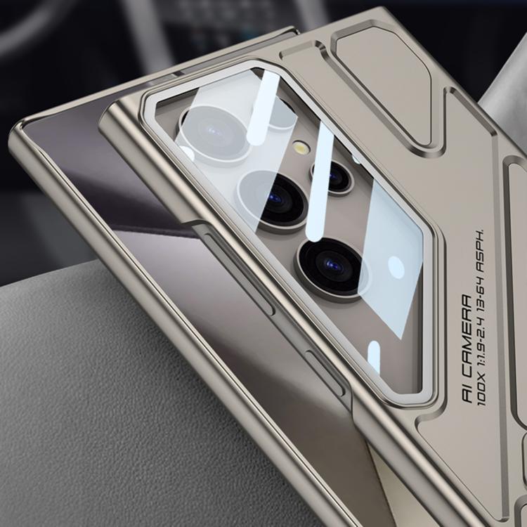 For Samsung Galaxy S24 Ultra 5G GKK Mech Style Ultra-thin Folding Holder Phone Case, Not Included Pen