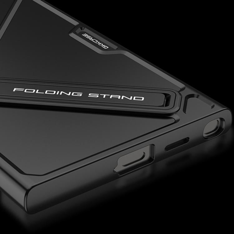 For Samsung Galaxy S23 Ultra 5G GKK Mech Style Ultra-thin Folding Holder Phone Case, Not Included Pen