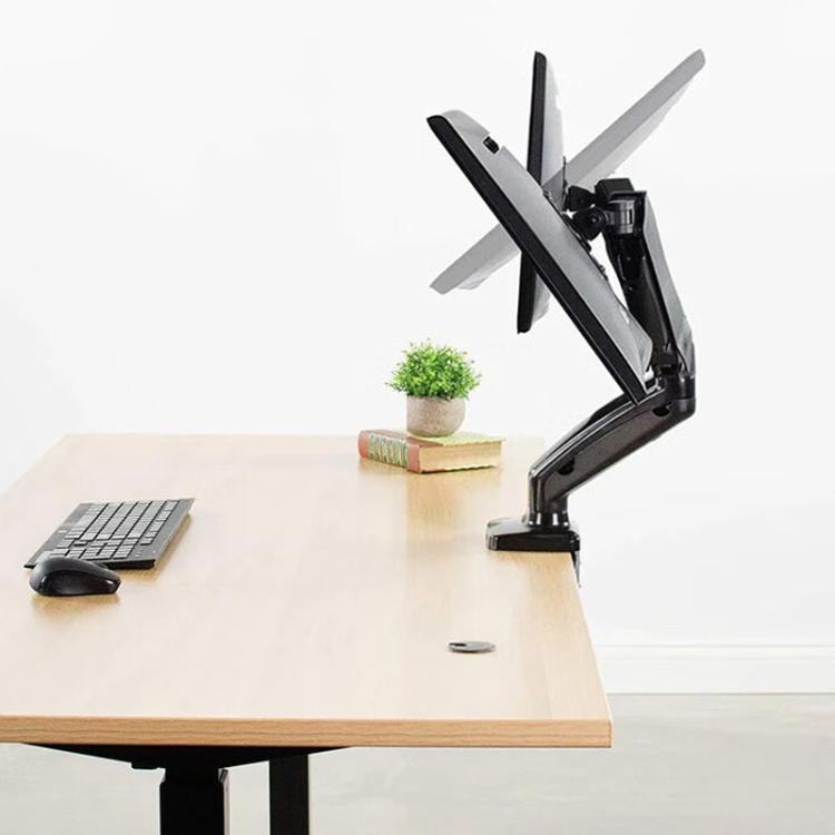 Lenovo Thinkplus ZJA1 Clip-on Desktop Dual-Arm Monitor Holder - Black