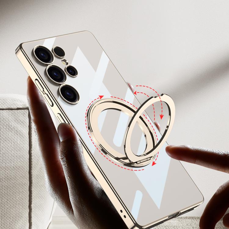 For Samsung Galaxy S25 Ultra 5G GKK PC Phone Case with Magnetic Rotating Holder, Not Included Pen