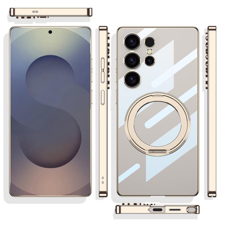 For Samsung Galaxy S25 Ultra 5G GKK PC Phone Case with Magnetic Rotating Holder, Not Included Pen