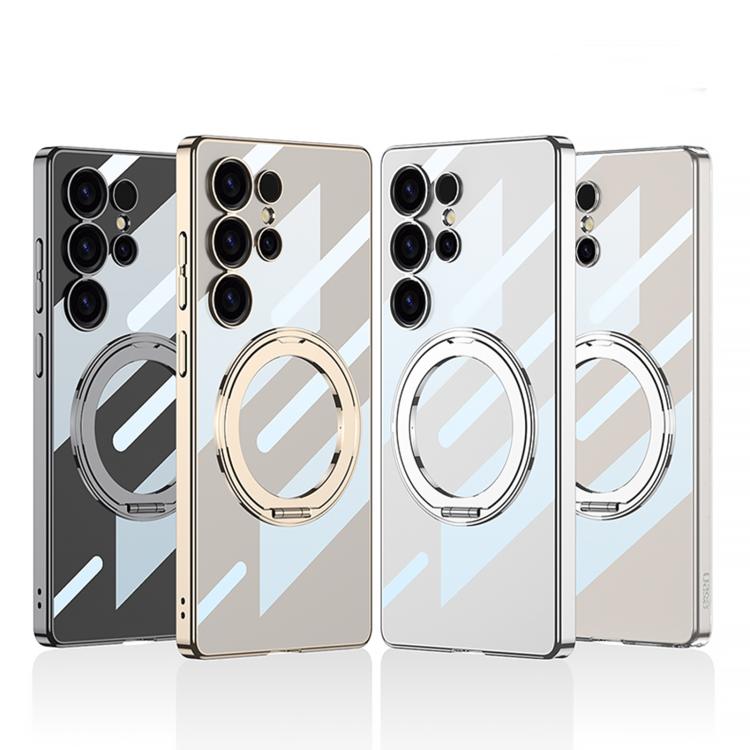 For Samsung Galaxy S25 Ultra 5G GKK PC Phone Case with Magnetic Rotating Holder, Not Included Pen