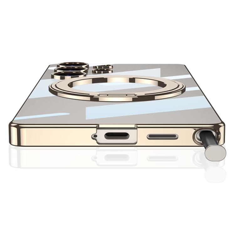 For Samsung Galaxy S25 Ultra 5G GKK PC Phone Case with Magnetic Rotating Holder, Not Included Pen