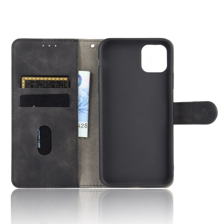 For iPhone 12 mini Solid Color Skin Feel Magnetic Buckle Horizontal Flip Calf Texture PU Leather Case with Holder & Card Slots & Wallet