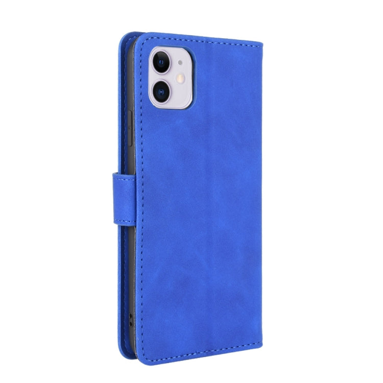 For iPhone 12 / 12 Pro Solid Color Skin Feel Magnetic Buckle Horizontal Flip Calf Texture PU Leather Case with Holder & Card Slots & Wallet