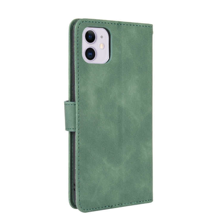 For iPhone 12 / 12 Pro Solid Color Skin Feel Magnetic Buckle Horizontal Flip Calf Texture PU Leather Case with Holder & Card Slots & Wallet
