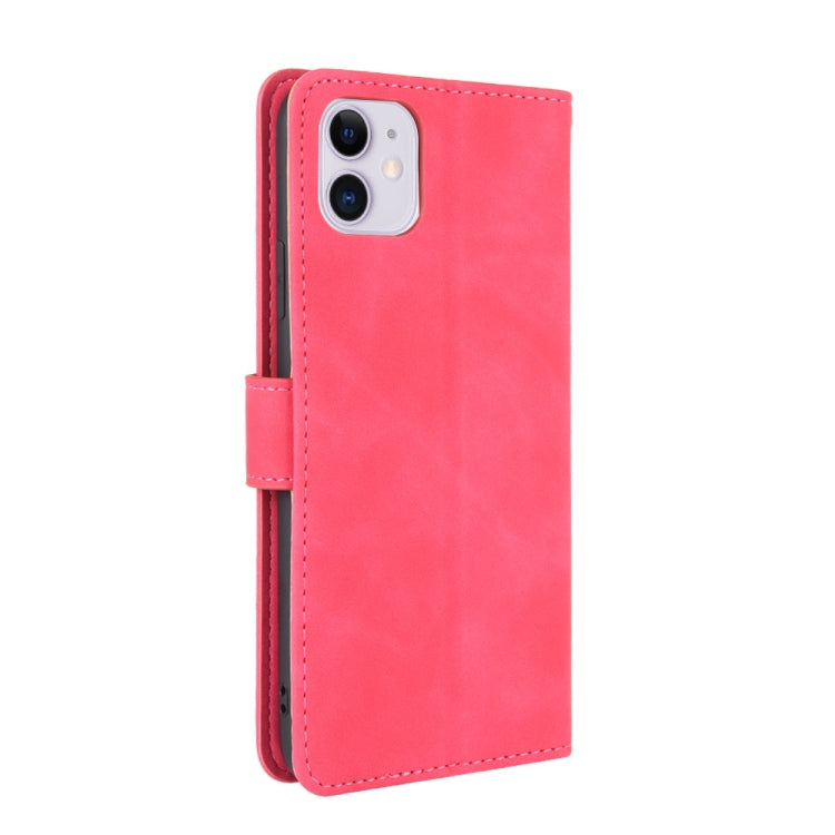 For iPhone 12 / 12 Pro Solid Color Skin Feel Magnetic Buckle Horizontal Flip Calf Texture PU Leather Case with Holder & Card Slots & Wallet