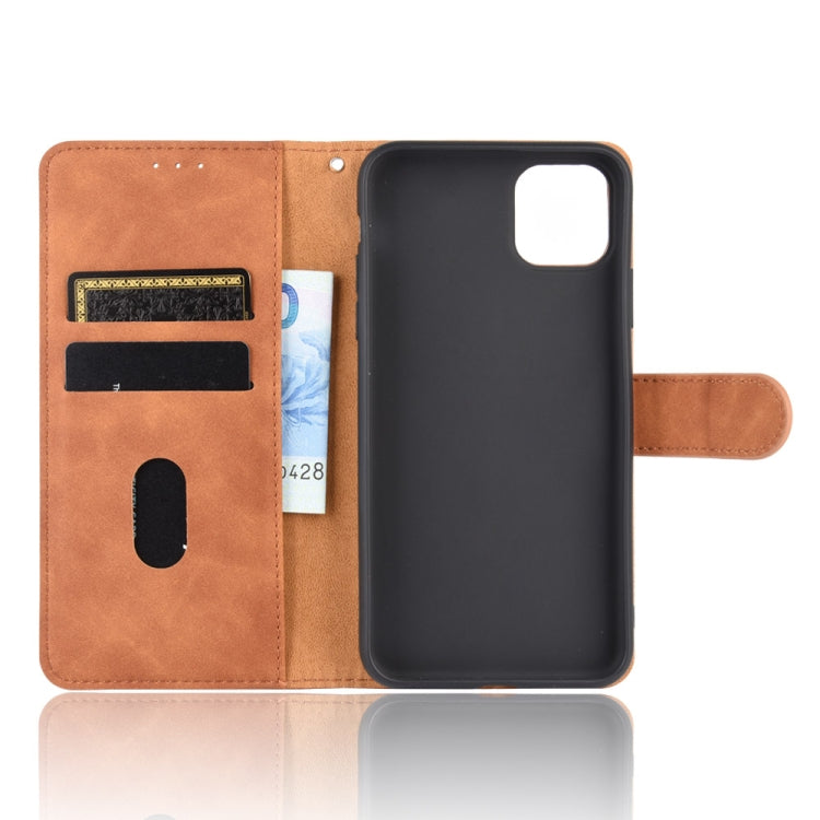 For iPhone 12 Pro Max Solid Color Skin Feel Magnetic Buckle Horizontal Flip Calf Texture PU Leather Case with Holder & Card Slots & Wallet