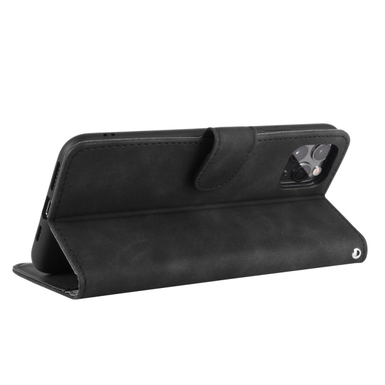 For iPhone 11 Pro Solid Color Skin Feel Magnetic Buckle Horizontal Flip Calf Texture PU Leather Case with Holder & Card Slots & Wallet