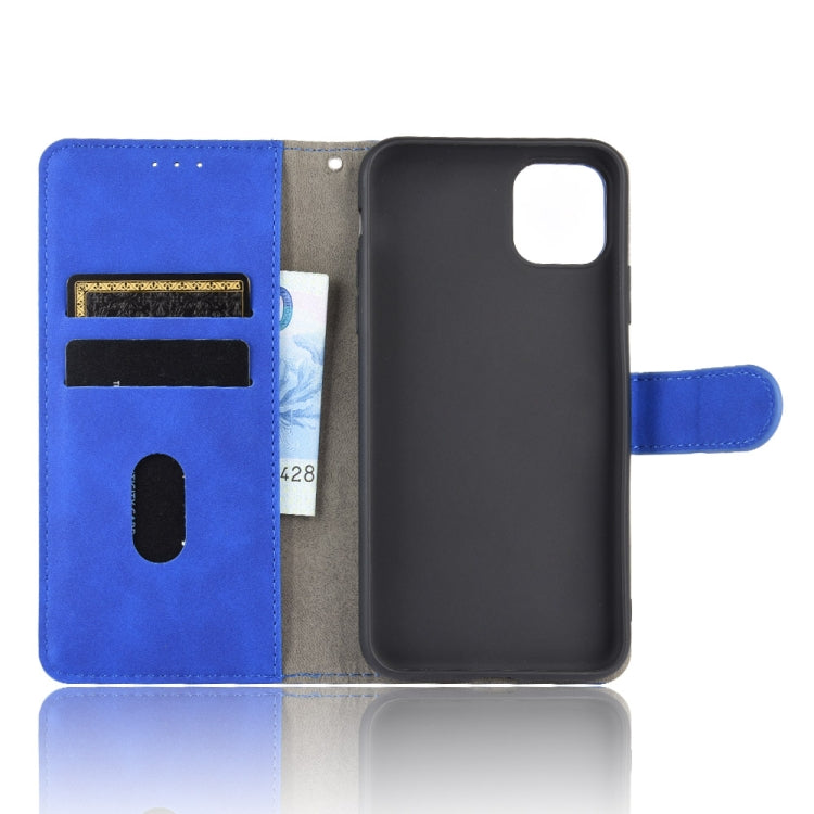 For iPhone 11 Pro Solid Color Skin Feel Magnetic Buckle Horizontal Flip Calf Texture PU Leather Case with Holder & Card Slots & Wallet