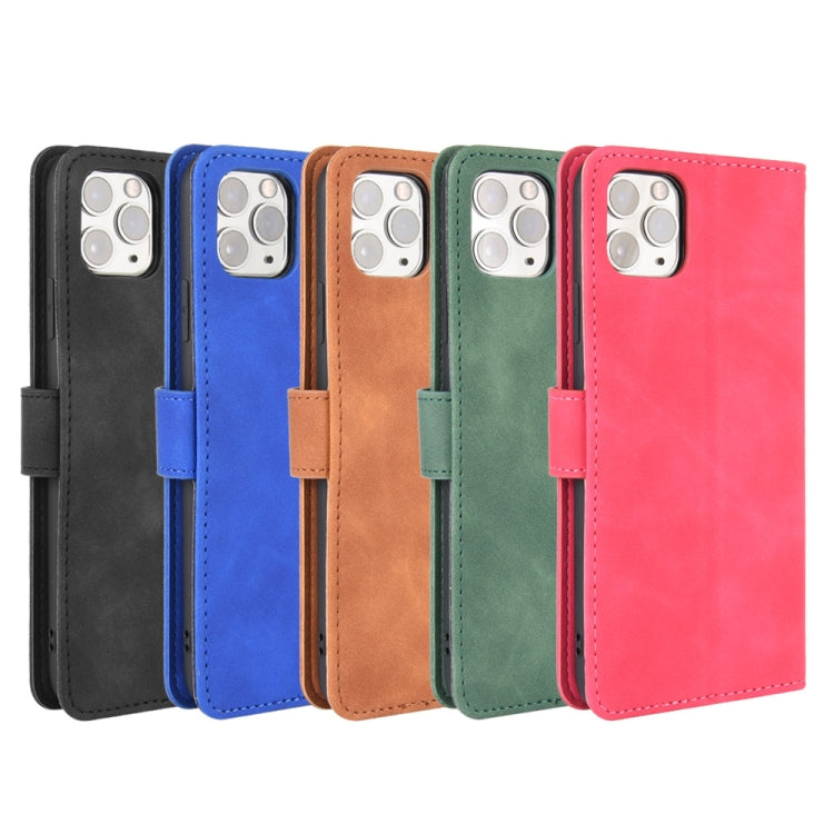 For iPhone 11 Pro Max Solid Color Skin Feel Magnetic Buckle Horizontal Flip Calf Texture PU Leather Case with Holder & Card Slots & Wallet