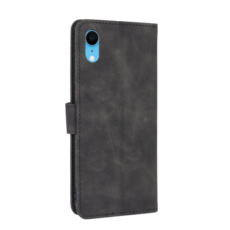 For iPhone XR Solid Color Skin Feel Magnetic Buckle Horizontal Flip Calf Texture PU Leather Case with Holder & Card Slots & Wallet
