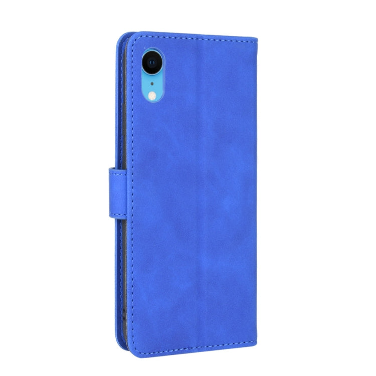 For iPhone XR Solid Color Skin Feel Magnetic Buckle Horizontal Flip Calf Texture PU Leather Case with Holder & Card Slots & Wallet