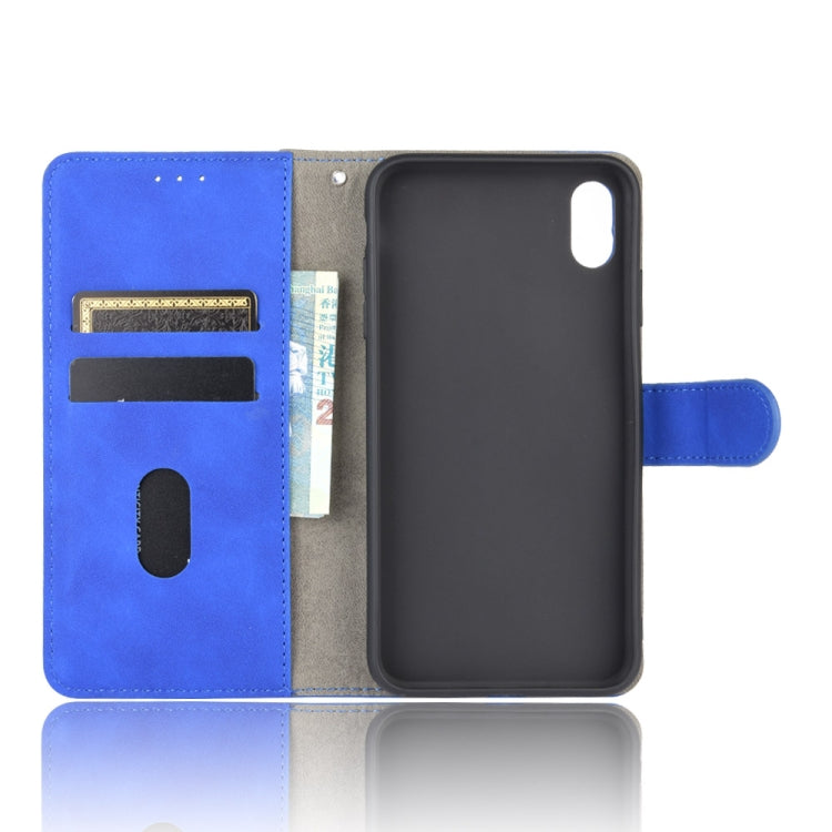 For iPhone XR Solid Color Skin Feel Magnetic Buckle Horizontal Flip Calf Texture PU Leather Case with Holder & Card Slots & Wallet