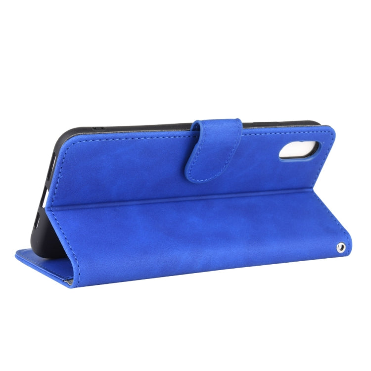 For iPhone XR Solid Color Skin Feel Magnetic Buckle Horizontal Flip Calf Texture PU Leather Case with Holder & Card Slots & Wallet