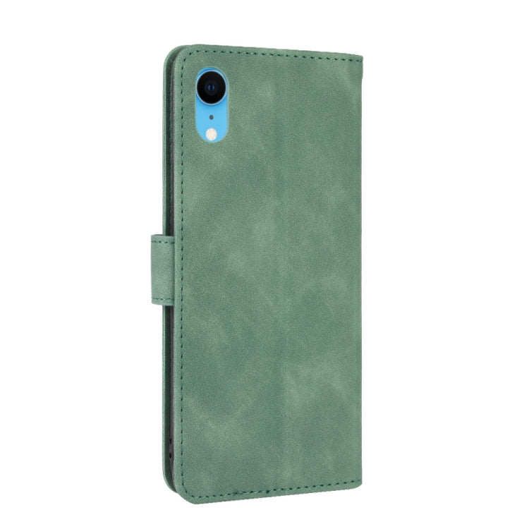 For iPhone XR Solid Color Skin Feel Magnetic Buckle Horizontal Flip Calf Texture PU Leather Case with Holder & Card Slots & Wallet