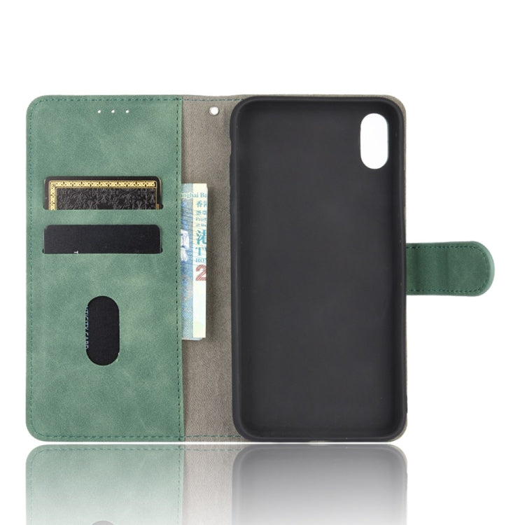 For iPhone XR Solid Color Skin Feel Magnetic Buckle Horizontal Flip Calf Texture PU Leather Case with Holder & Card Slots & Wallet
