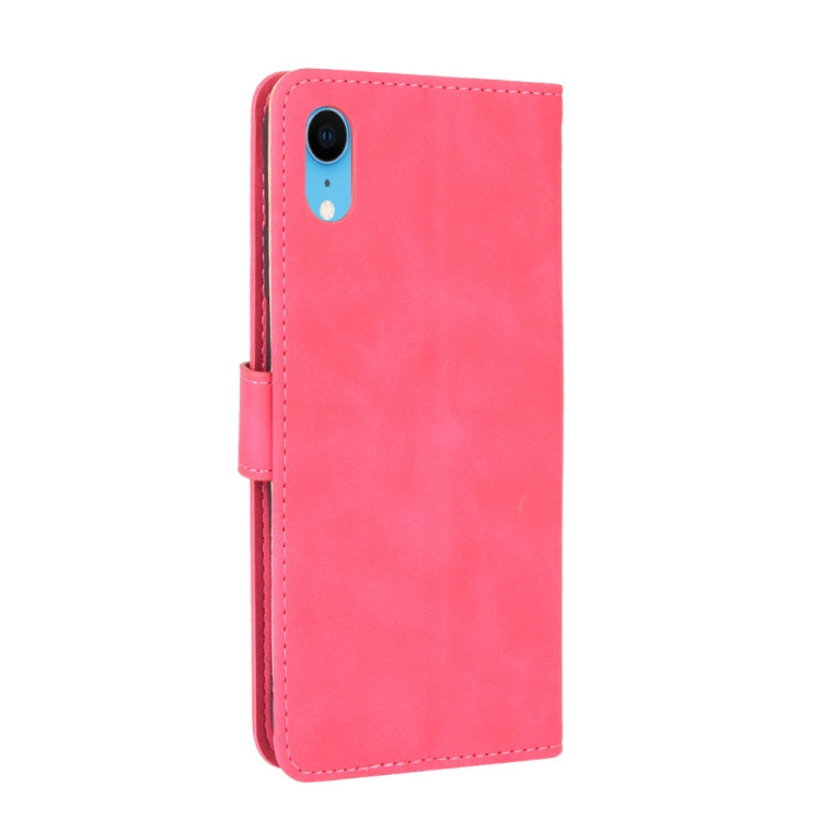 For iPhone XR Solid Color Skin Feel Magnetic Buckle Horizontal Flip Calf Texture PU Leather Case with Holder & Card Slots & Wallet