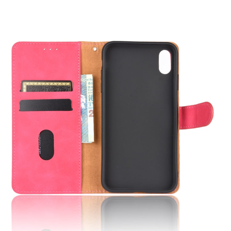For iPhone XR Solid Color Skin Feel Magnetic Buckle Horizontal Flip Calf Texture PU Leather Case with Holder & Card Slots & Wallet