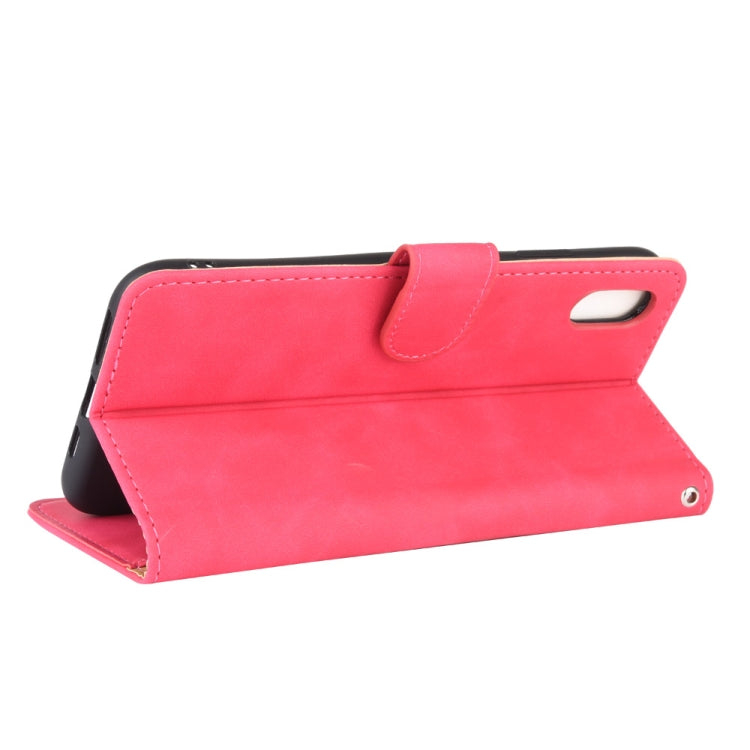For iPhone XR Solid Color Skin Feel Magnetic Buckle Horizontal Flip Calf Texture PU Leather Case with Holder & Card Slots & Wallet