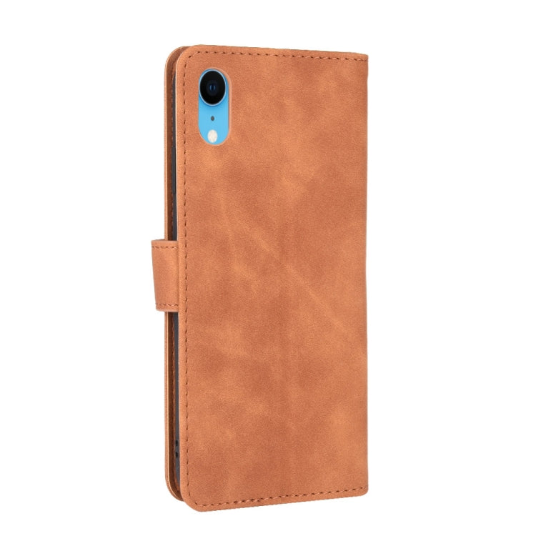 For iPhone XR Solid Color Skin Feel Magnetic Buckle Horizontal Flip Calf Texture PU Leather Case with Holder & Card Slots & Wallet