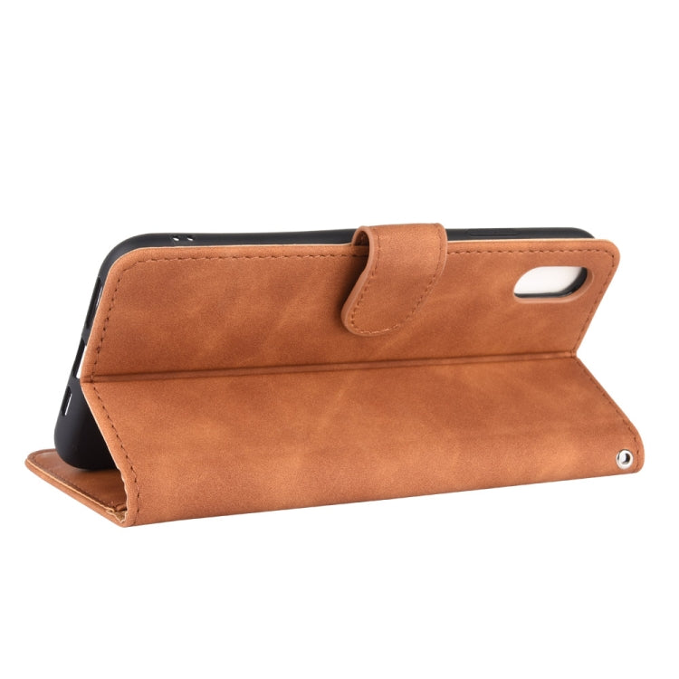 For iPhone XR Solid Color Skin Feel Magnetic Buckle Horizontal Flip Calf Texture PU Leather Case with Holder & Card Slots & Wallet