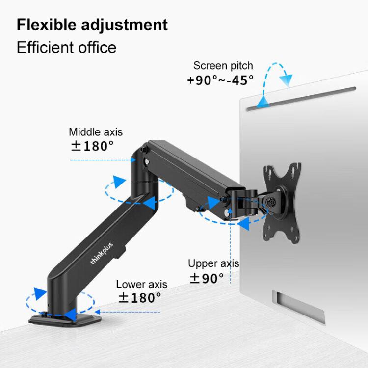 Lenovo Thinkplus ZJA4 Rotatable Lift Desktop Monitor Holder - Black