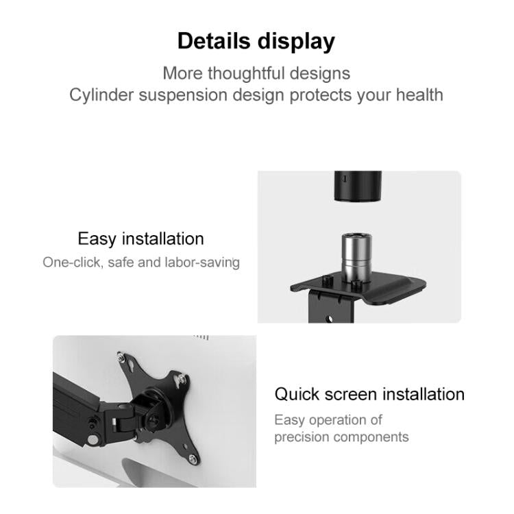 Lenovo Thinkplus ZJA4 Rotatable Lift Desktop Monitor Holder - Black