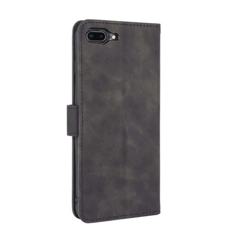 For iPhone 8 Plus & 7 Plus Solid Color Skin Feel Magnetic Buckle Horizontal Flip Calf Texture PU Leather Case with Holder & Card Slots & Wallet