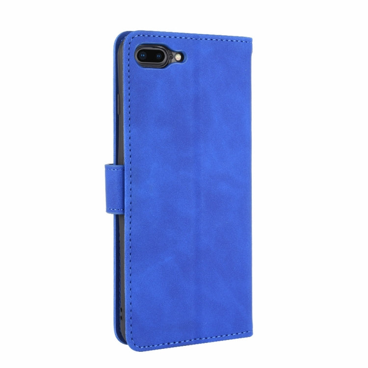 For iPhone 8 Plus & 7 Plus Solid Color Skin Feel Magnetic Buckle Horizontal Flip Calf Texture PU Leather Case with Holder & Card Slots & Wallet