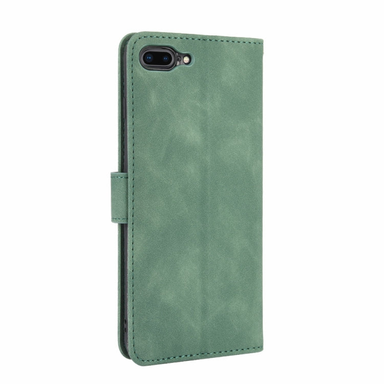 For iPhone 8 Plus & 7 Plus Solid Color Skin Feel Magnetic Buckle Horizontal Flip Calf Texture PU Leather Case with Holder & Card Slots & Wallet