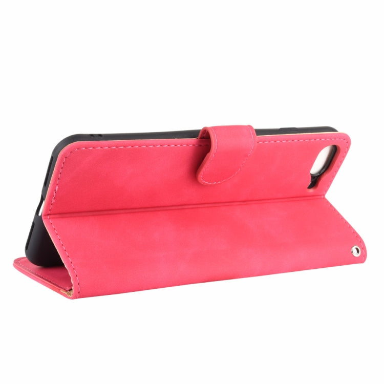 For iPhone 8 Plus & 7 Plus Solid Color Skin Feel Magnetic Buckle Horizontal Flip Calf Texture PU Leather Case with Holder & Card Slots & Wallet