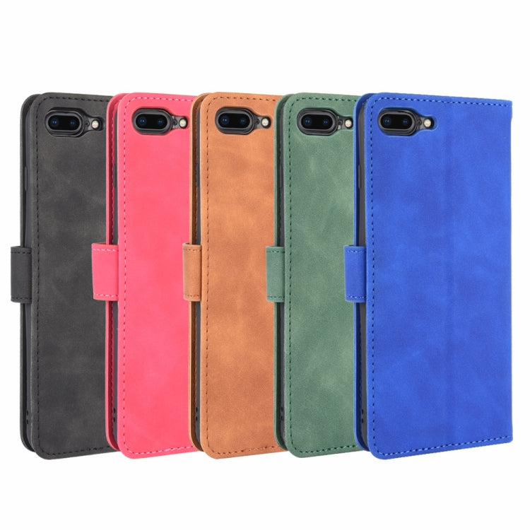 For iPhone 8 Plus & 7 Plus Solid Color Skin Feel Magnetic Buckle Horizontal Flip Calf Texture PU Leather Case with Holder & Card Slots & Wallet