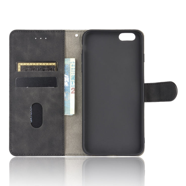 For iPhone 6 Plus & 6s Plus Solid Color Skin Feel Magnetic Buckle Horizontal Flip Calf Texture PU Leather Case with Holder & Card Slots & Wallet