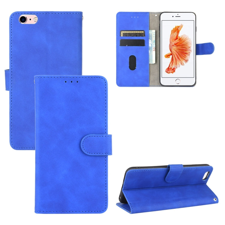 For iPhone 6 Plus & 6s Plus Solid Color Skin Feel Magnetic Buckle Horizontal Flip Calf Texture PU Leather Case with Holder & Card Slots & Wallet