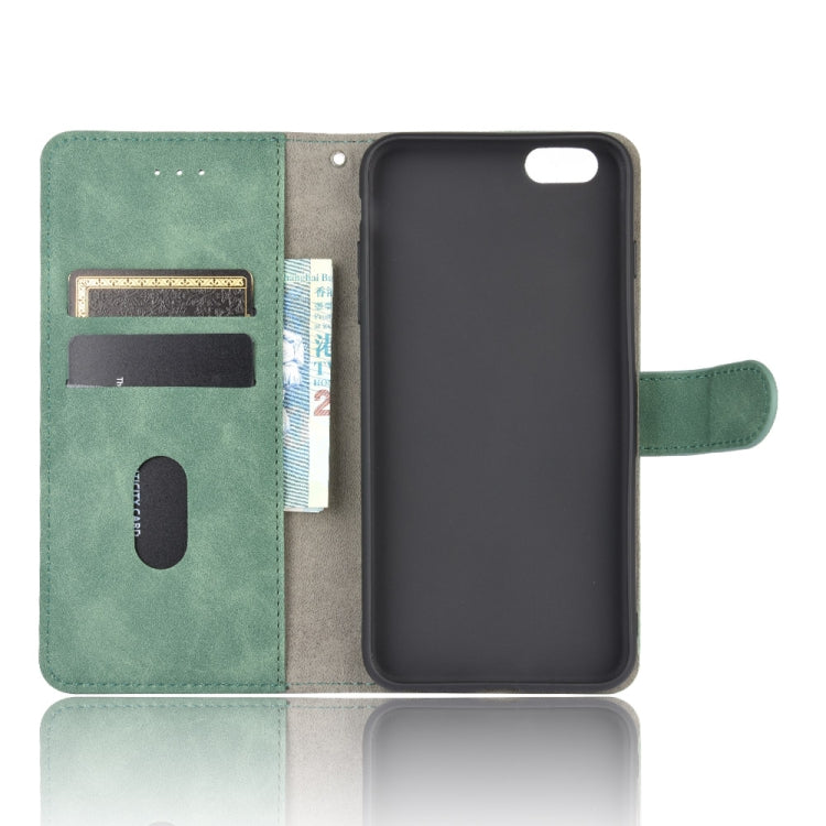 For iPhone 6 Plus & 6s Plus Solid Color Skin Feel Magnetic Buckle Horizontal Flip Calf Texture PU Leather Case with Holder & Card Slots & Wallet