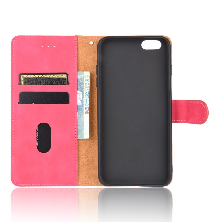 For iPhone 6 Plus & 6s Plus Solid Color Skin Feel Magnetic Buckle Horizontal Flip Calf Texture PU Leather Case with Holder & Card Slots & Wallet