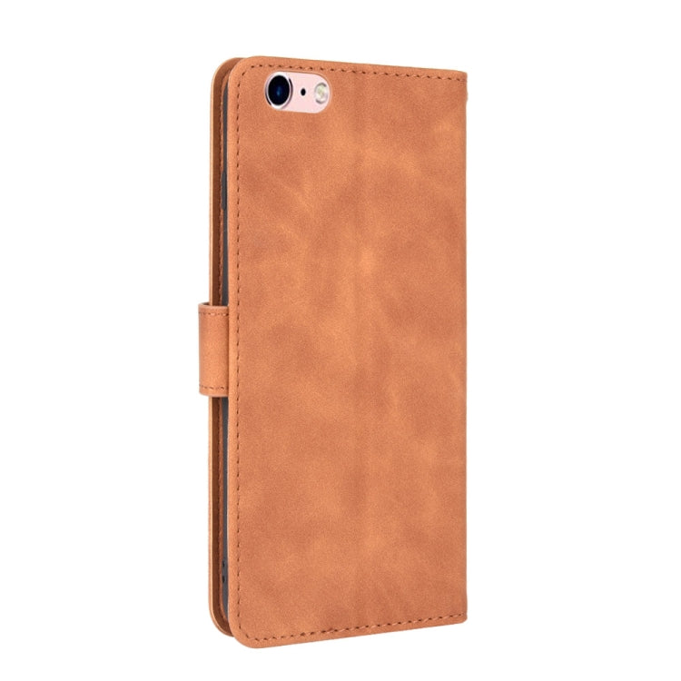 For iPhone 6 Plus & 6s Plus Solid Color Skin Feel Magnetic Buckle Horizontal Flip Calf Texture PU Leather Case with Holder & Card Slots & Wallet