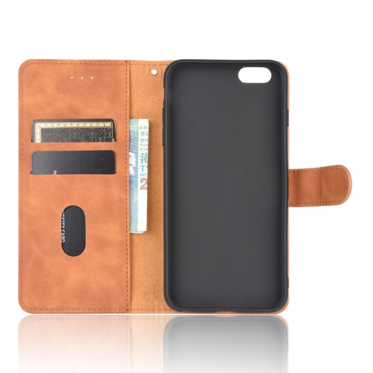 For iPhone 6 Plus & 6s Plus Solid Color Skin Feel Magnetic Buckle Horizontal Flip Calf Texture PU Leather Case with Holder & Card Slots & Wallet