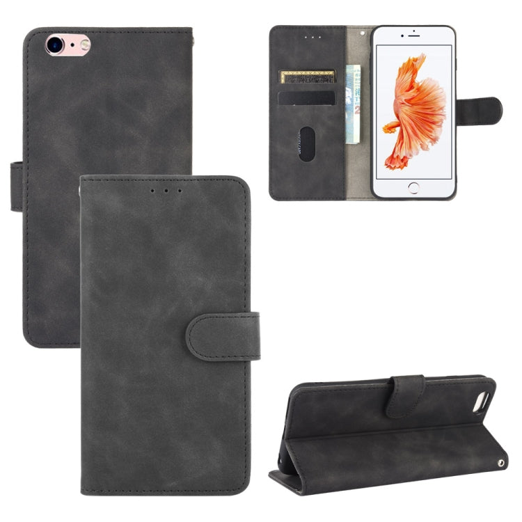 For iPhone 6 & 6s Solid Color Skin Feel Magnetic Buckle Horizontal Flip Calf Texture PU Leather Case with Holder & Card Slots & Wallet