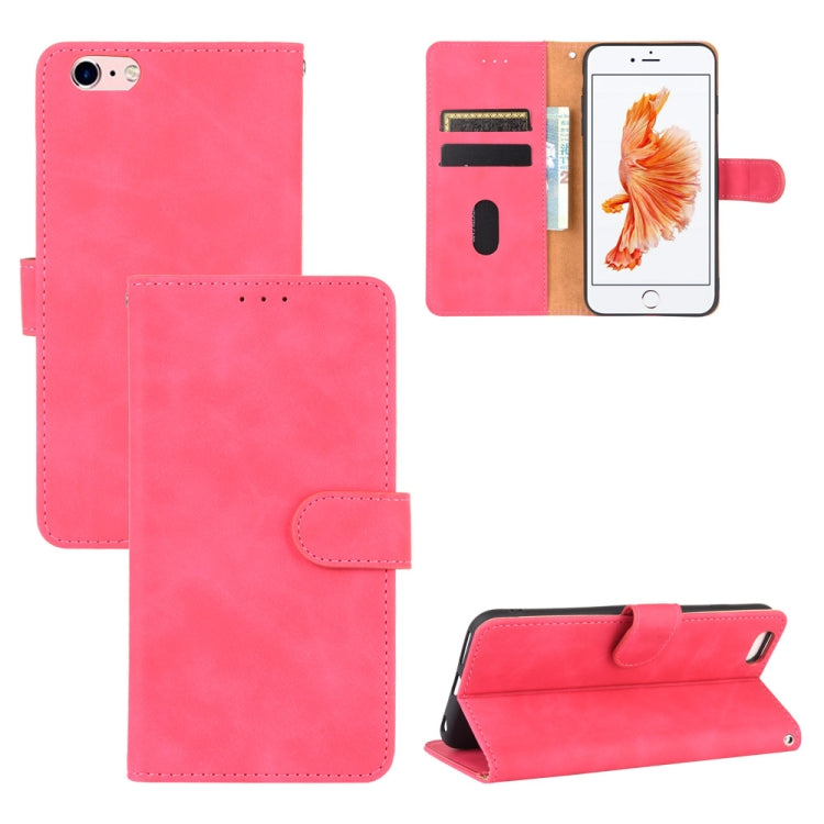 For iPhone 6 & 6s Solid Color Skin Feel Magnetic Buckle Horizontal Flip Calf Texture PU Leather Case with Holder & Card Slots & Wallet